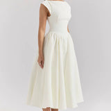 Women's Sleeveless Fit and Flare Midi Dress
