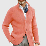 Men's Military-Inspired Fitted Knit Cardigan