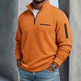 Men's Quarter-Zip Pullover with Stand Collar