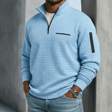 Men's Quarter-Zip Pullover with Stand Collar