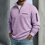 Men's Quarter-Zip Pullover with Stand Collar