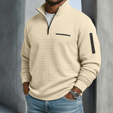 Men's Quarter-Zip Pullover with Stand Collar