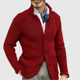 Men's Military-Inspired Fitted Knit Cardigan