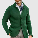 Men's Military-Inspired Fitted Knit Cardigan