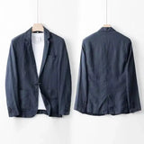 Men's Two-Piece Linen Blend Suit Set