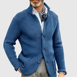 Men's Military-Inspired Fitted Knit Cardigan