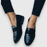 Ladies’ Croc-Effect Penny Loafers