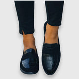 Ladies’ Croc-Effect Penny Loafers