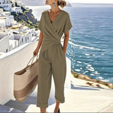 Women's V-Neck Wrap Jumpsuit