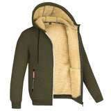 Men's Hooded Fur-Lined Sweater with Pockets