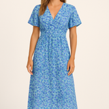 Short Sleeve Floral Maxi Dress