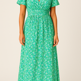 Short Sleeve Floral Maxi Dress