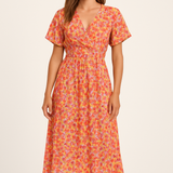 Short Sleeve Floral Maxi Dress