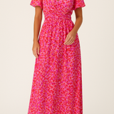 Short Sleeve Floral Maxi Dress