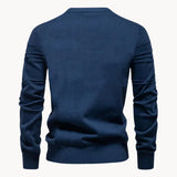 Men's Knitted Slim Fit Cotton Blend Pullover