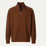Men's Ribbed Knit Quarter-Zip Classic Fit Sweater
