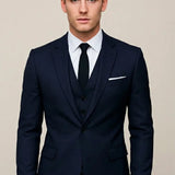 Men's Three-Piece Slim Fit Single-Breasted Suit Set
