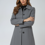Women's Collared Single-Breasted Longline Tailored Coat