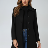 Women's Collared Single-Breasted Longline Tailored Coat