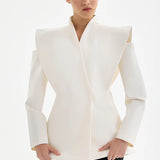 Ladies’ Structured White Blazer
