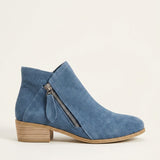 Women's Cushioned Footbed Zip Ankle Boots