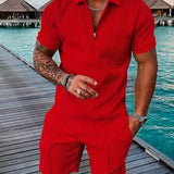 Men's Two-Piece Polo and Shorts Set