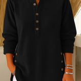 Women's Button Neck Long Sleeve Blouse