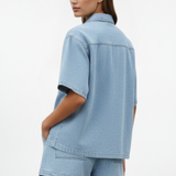 Denim Shirt and Shorts Set