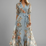Women's Floral V-Neck Midi Dress