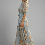 Women's Floral V-Neck Midi Dress