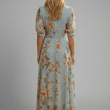 Women's Floral V-Neck Midi Dress