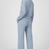 Women's Wide-Leg Drawstring Set with Collared Top