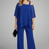 Women's Black Wide Leg Two Piece Set