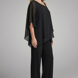 Women's Black Wide Leg Two Piece Set