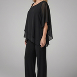 Women's Black Wide Leg Two Piece Set
