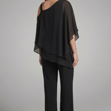 Women's Black Wide Leg Two Piece Set