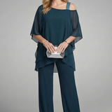 Women's Black Wide Leg Two Piece Set