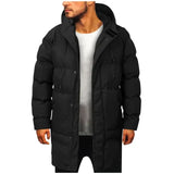Men's Long Down Jacket with Detachable Hood
