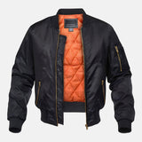 Classic Quilted-Lined Bomber Jacket with Ribbed Cuffs