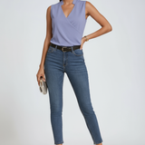 Women's Sleeveless Wrap Front Blouse