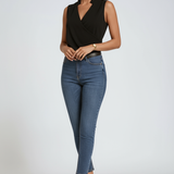 Women's Sleeveless Wrap Front Blouse