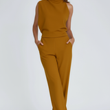 Women's Sleeveless Straight Leg Jumpsuit