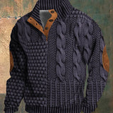 Men's Warm Patterned Knit Pullover Sweater