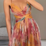 Women's One Shoulder Floral Chiffon Maxi Dress