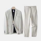 Men's Two-Piece Linen Blend Suit Set