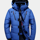 Men's Windproof Down Winter Jacket, Detachable Hood