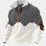 Men's Fleece Sweater with Lined High Collar