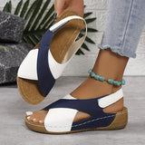 Colour Block Wedge Sandals