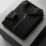 Men's Honeycomb Merino Wool Hooded Casual Sweater