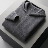 Men's Honeycomb Merino Wool Hooded Casual Sweater